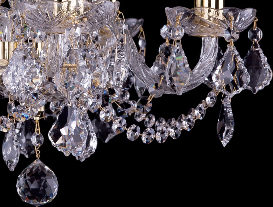 Подвесная люстра bohemia ivele crystal 1402 1402/5/141/g/leafs