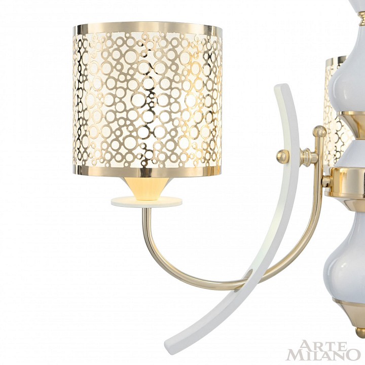 Подвесная люстра arte milano florentia-6067 306067/3 wh/gd