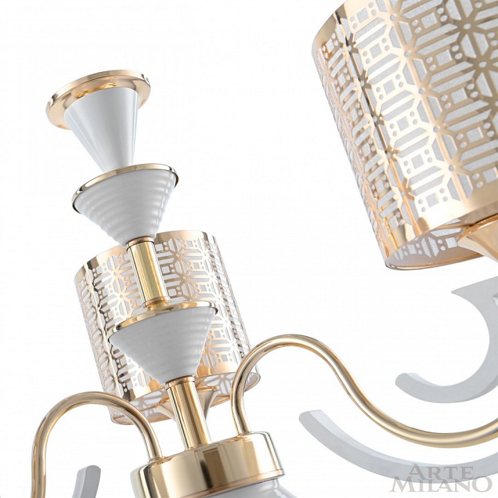 Подвесная люстра arte milano florentia-8857 308857/5 wh/gd