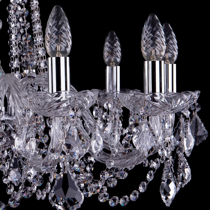 Подвесная люстра bohemia ivele crystal 1402 1402/10/240/ni/leafs