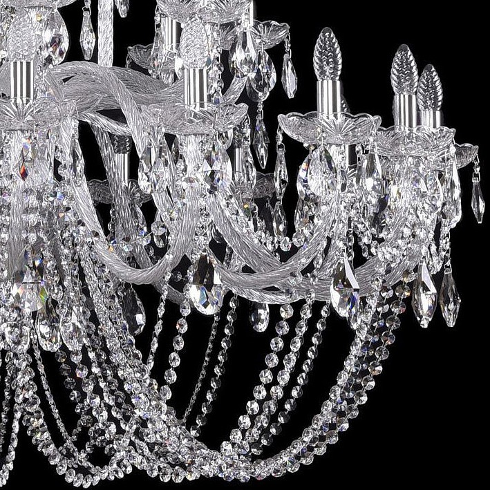 Подвесная люстра bohemia ivele crystal 1402 1402/20+10+5/530/xl-165/ni