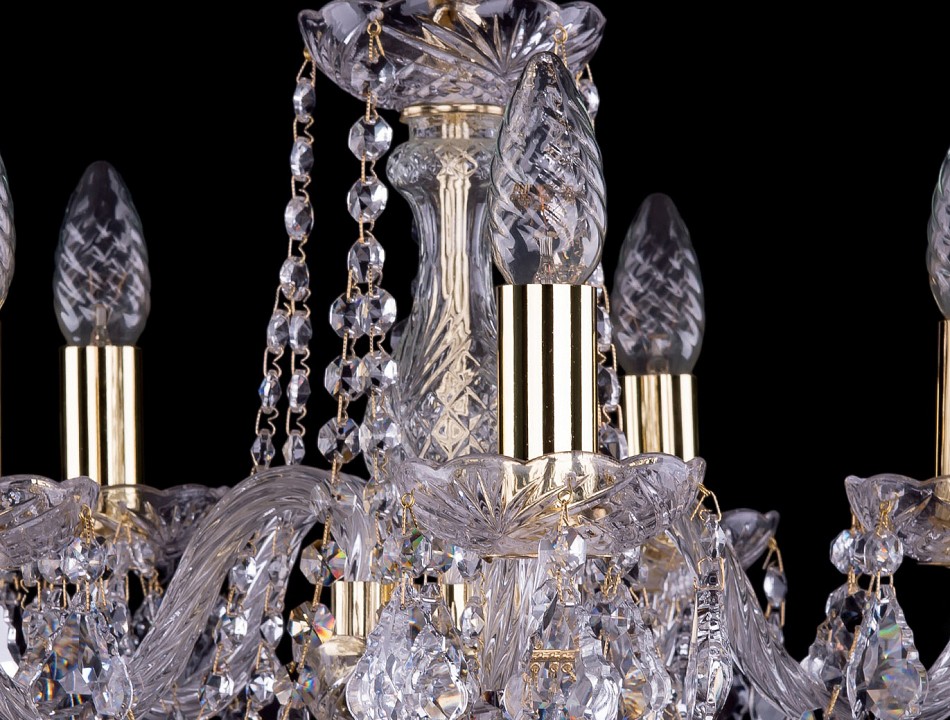 Подвесная люстра bohemia ivele crystal 1402 1402/5/141/g/leafs
