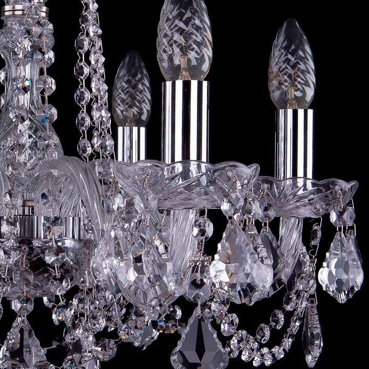 Подвесная люстра bohemia ivele crystal 1402 1402/6/160/ni/leafs