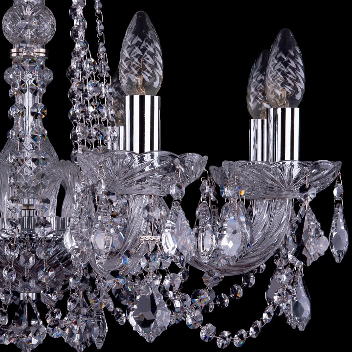 Подвесная люстра bohemia ivele crystal 1402 1402/8/195/ni/leafs
