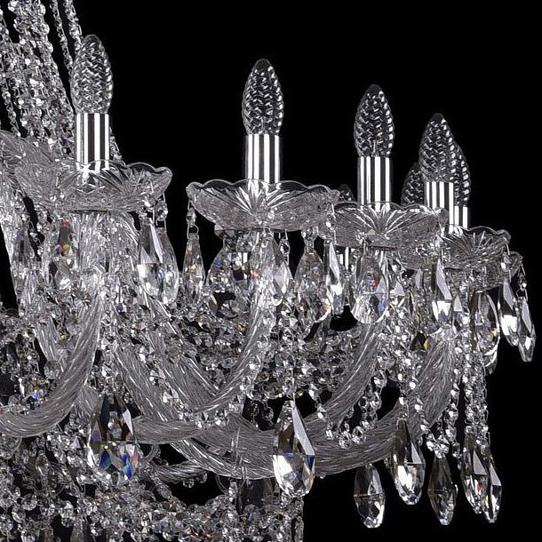 Подвесная люстра bohemia ivele crystal 1411 1411/24/530/xl-163/ni