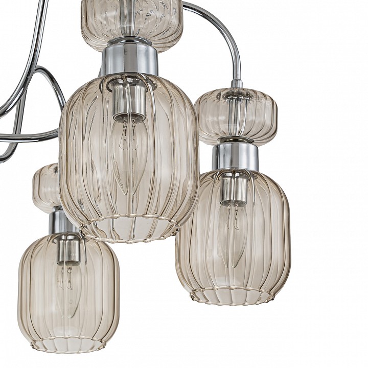 Люстра на штанге escada gloss 1141/6pl chrome/beige