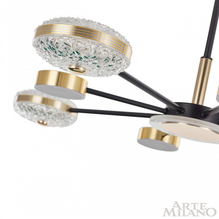 Люстра на штанге arte milano ferrara-72069 272069/8 bk/gd