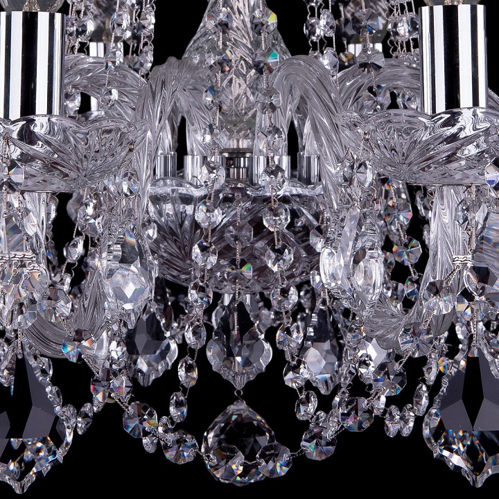 Подвесная люстра bohemia ivele crystal 1402 1402/10/240/ni/leafs