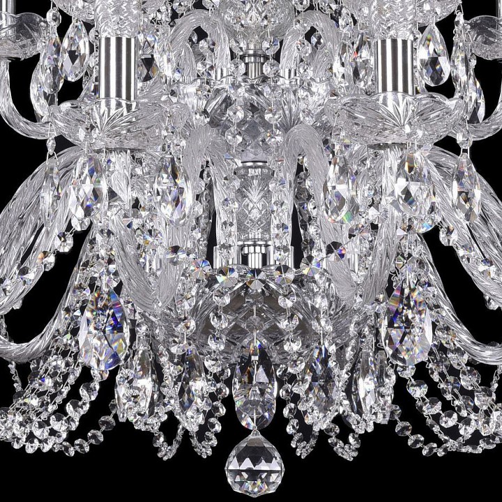 Подвесная люстра bohemia ivele crystal 1402 1402/12+6/300/2d/ni