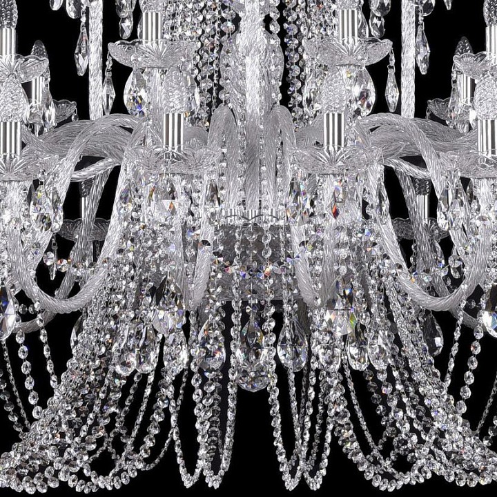 Подвесная люстра bohemia ivele crystal 1402 1402/20+10+5/530/xl-165/ni