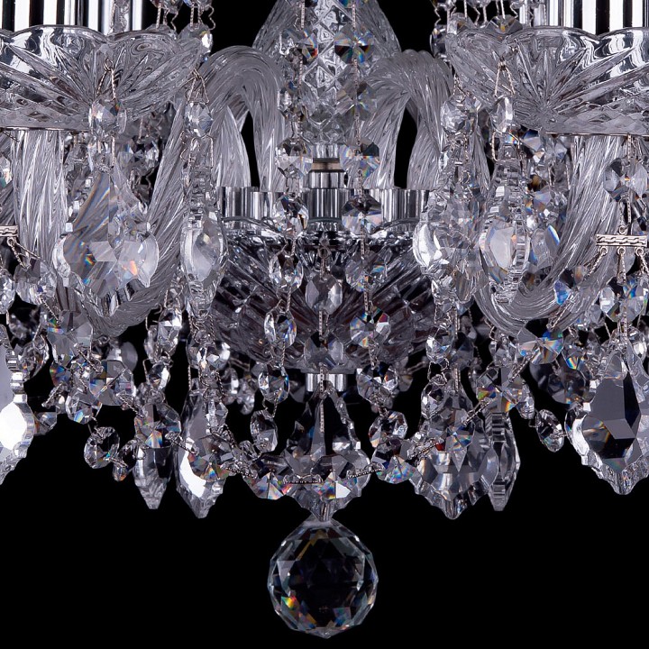 Подвесная люстра bohemia ivele crystal 1402 1402/8/195/ni/leafs