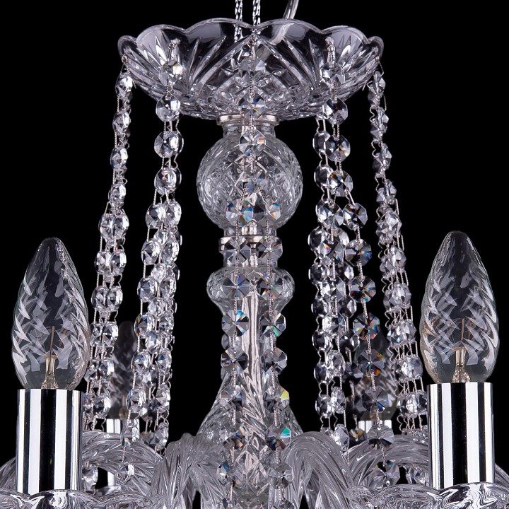 Подвесная люстра bohemia ivele crystal 1402 1402/10/240/ni/leafs