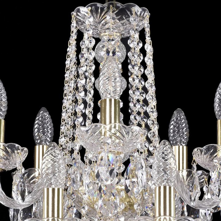Подвесная люстра bohemia ivele crystal 1402 1402/10+5/195/2d/g