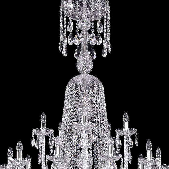 Подвесная люстра bohemia ivele crystal 1402 1402/20+10+5/530/xl-165/ni