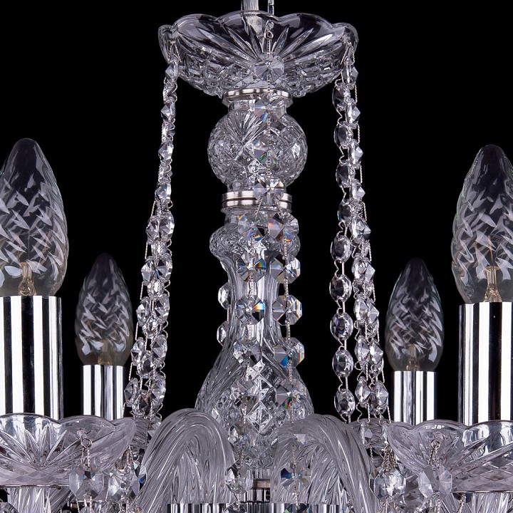Подвесная люстра bohemia ivele crystal 1402 1402/6/160/ni/leafs