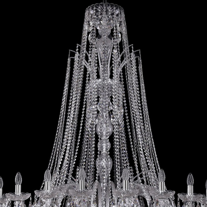 Подвесная люстра bohemia ivele crystal 1411 1411/24/530/xl-163/ni