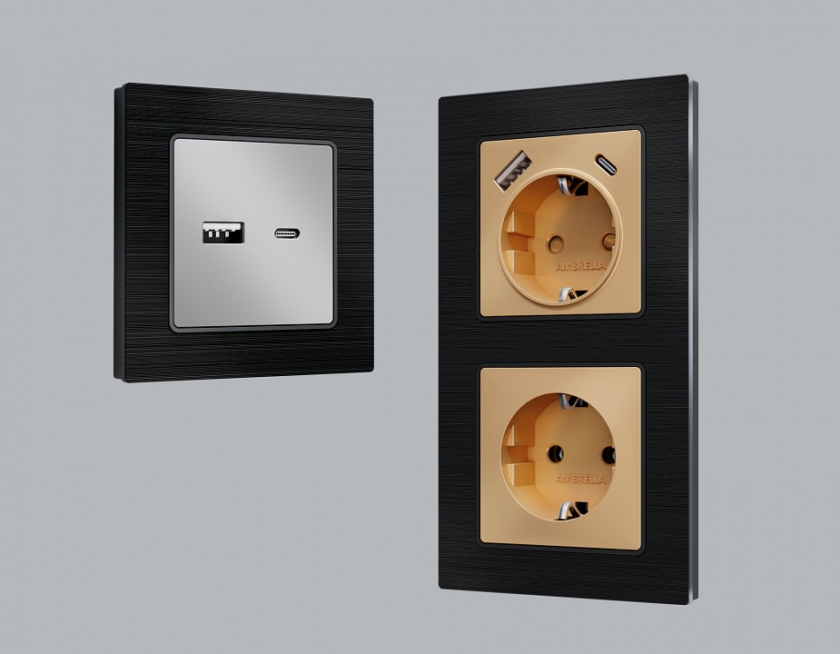 Рамка на 4 поста ambrella volt platos металл af550504