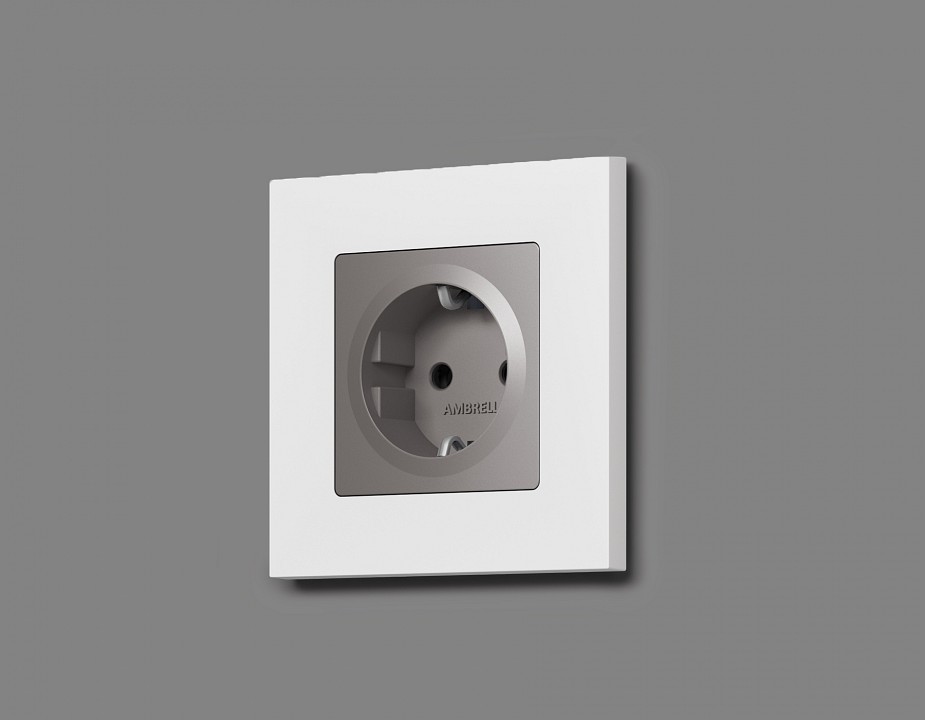 Накладка для розетки с заземлением ambrella volt quant ap5060
