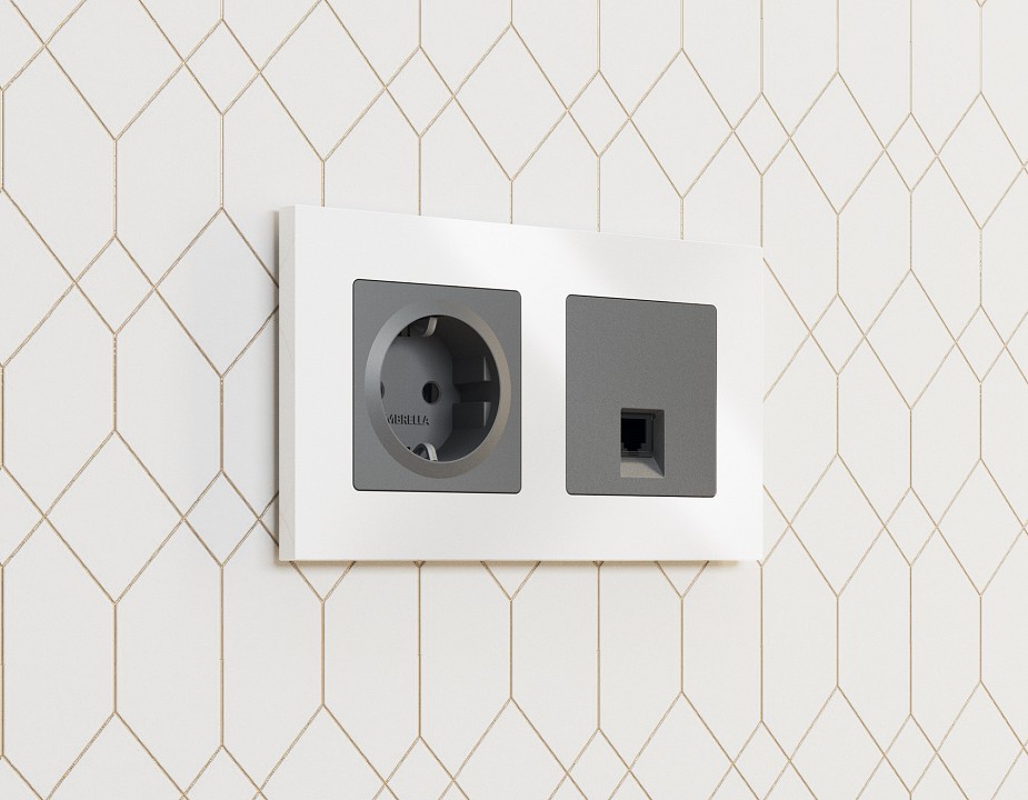 Накладка для розетки rj-11 или rj-45 ambrella volt quant ap6620