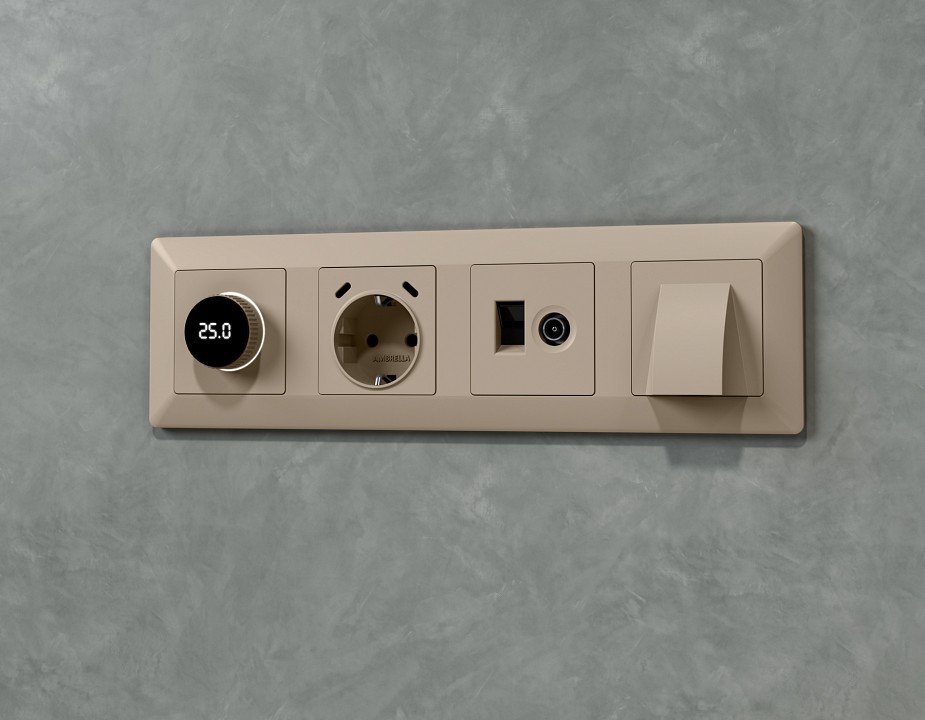 Тв-розетка и розетка ethernet rj-45 без рамки ambrella volt alfa ma372510