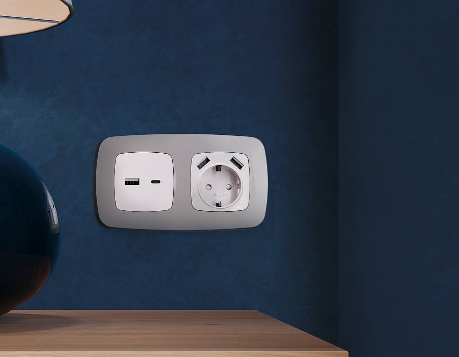 Рамка на 1 пост ambrella volt omega of140501