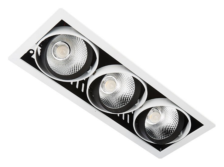 Встраиваемый светильник ambrella light classic t81 t813 bk/ch 3*12w 4200k