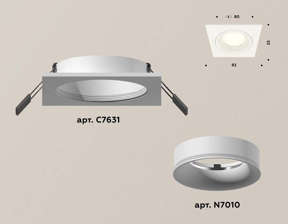 Встраиваемый светильник ambrella light xc xc7631001