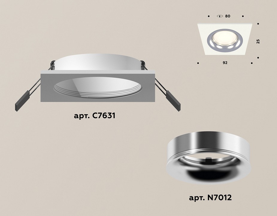 Встраиваемый светильник ambrella light xc xc7631003