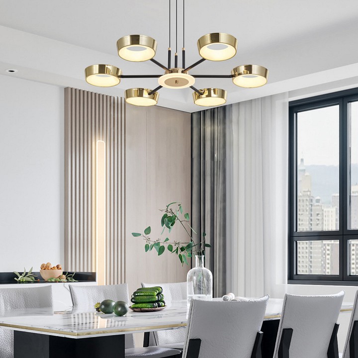 Подвесная люстра arte milano ferrara-71079 271079/6 bk/gd