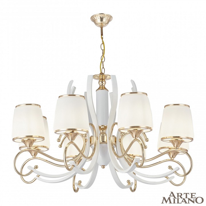 Подвесная люстра arte milano florentia-3857 303857/8 wh/gd