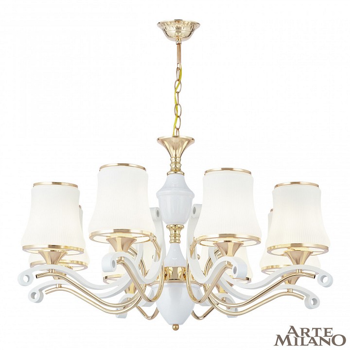 Подвесная люстра arte milano florentia-3987 303987/8 wh/gd