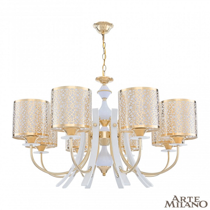 Подвесная люстра arte milano florentia-6067 306067/8 wh/gd