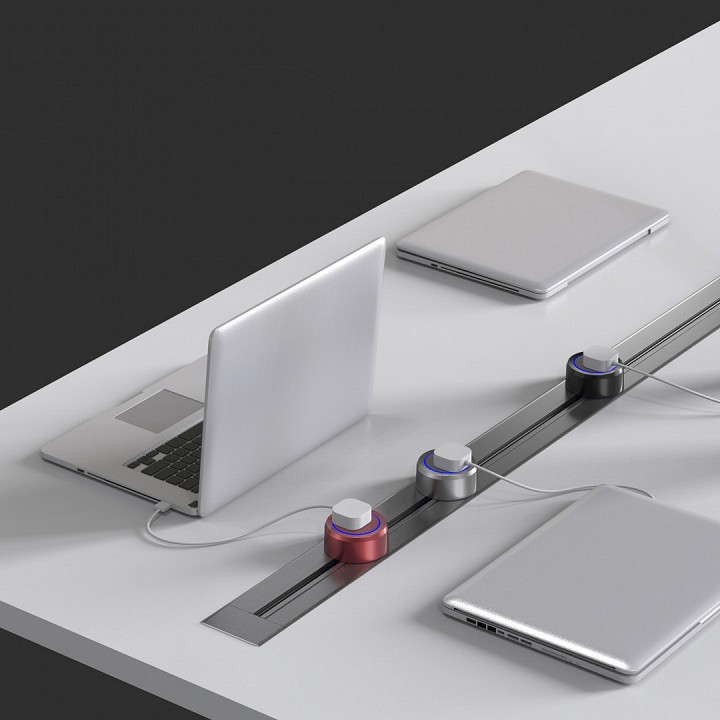 Трек встраиваемый arte milano am-track-sockets 382305tb/50 grey