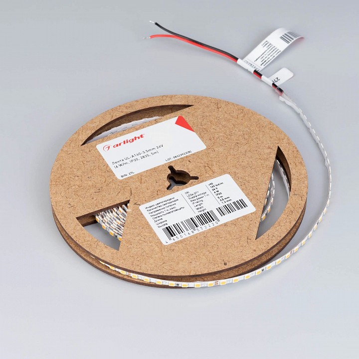 Лента светодиодная arlight a140 24v 3.5mm 6 w/m 045971