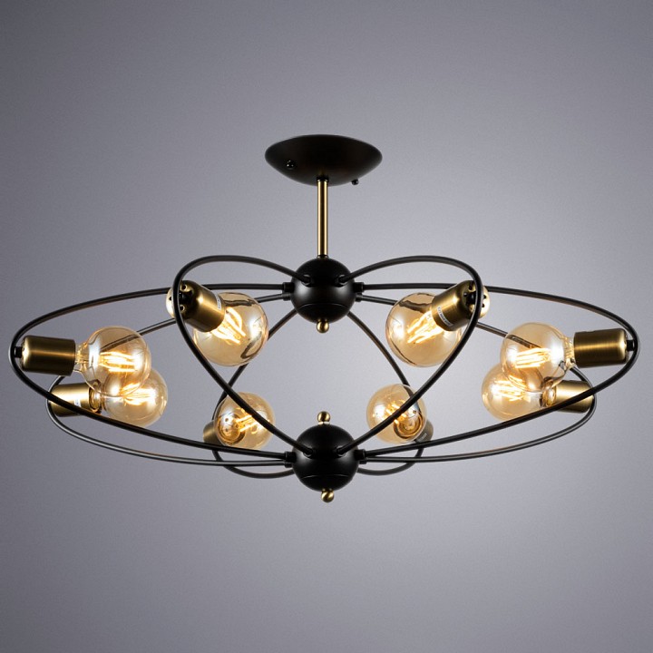Люстра на штанге arte lamp glasgow a1963pl-8bk