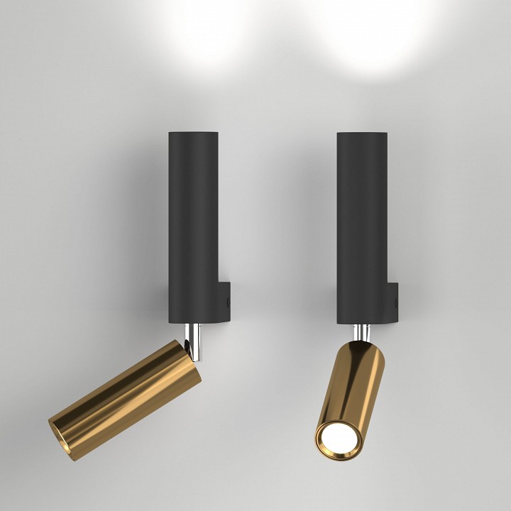 Бра с подсветкой eurosvet pitch 40020/1 led черный/латунь