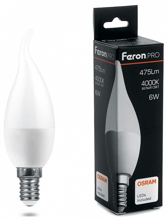 Лампа светодиодная feron lb-1306 e14 6вт 4000k 38048