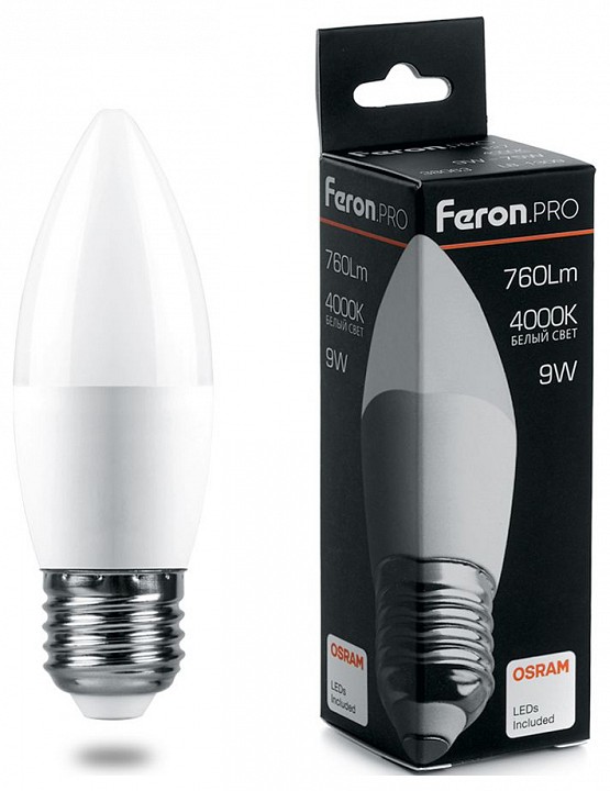 Лампа светодиодная feron lb-1309 e27 9вт 4000k 38063
