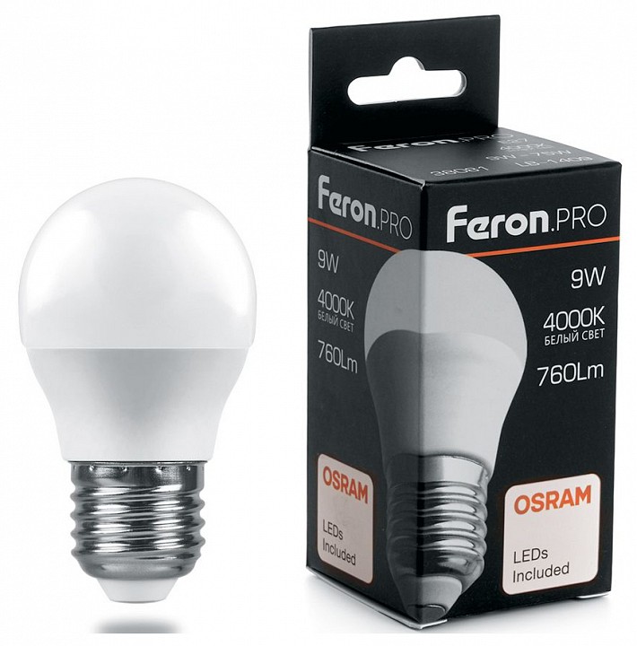 Лампа светодиодная feron lb-1409 e27 9вт 4000k 38081