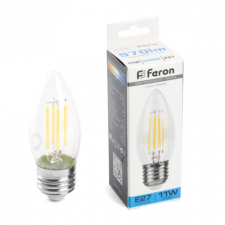 Лампа светодиодная feron lb-713 e27 11вт 6400k 38274