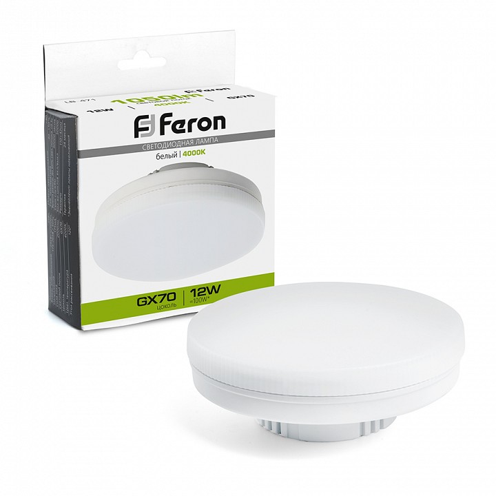 Лампа светодиодная feron lb-471 gx70 12вт 4000k 48301