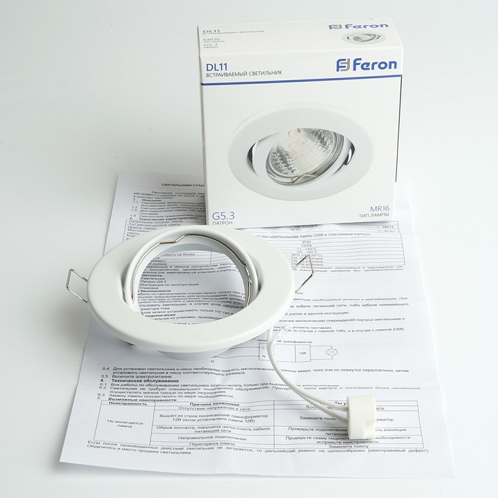 Встраиваемый светильник feron dl11 48465