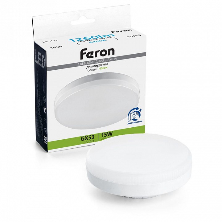 Лампа светодиодная feron lb-457 gx53 15вт 6400k 51069