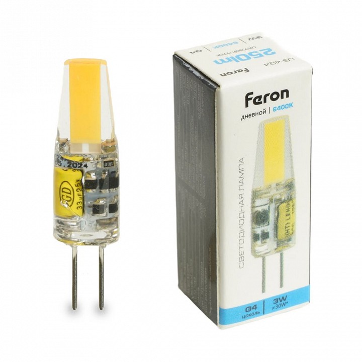 Лампа светодиодная feron lb-424 g4 3вт 6400k 51172