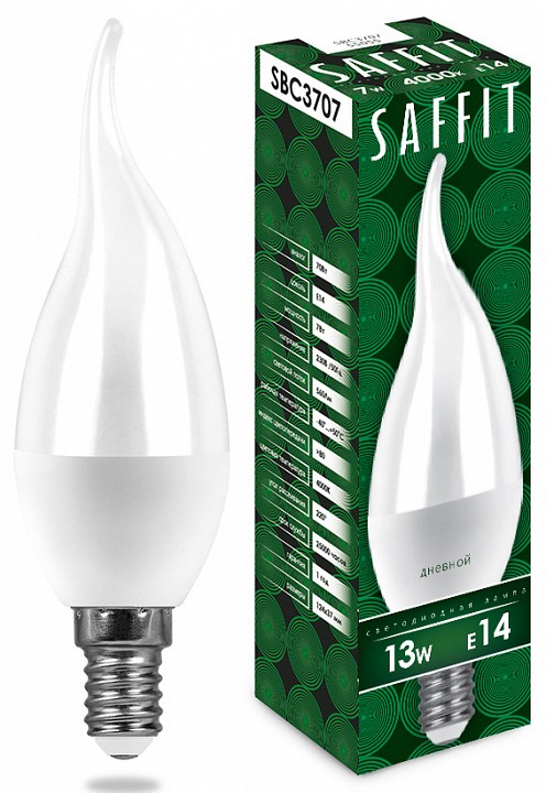 Лампа светодиодная feron saffit sbc3713 e14 13вт 6400k 55175