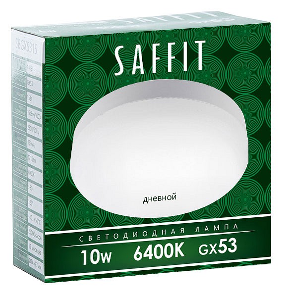 Лампа светодиодная feron saffit sbgx5310 gx53 10вт 6400k 55229