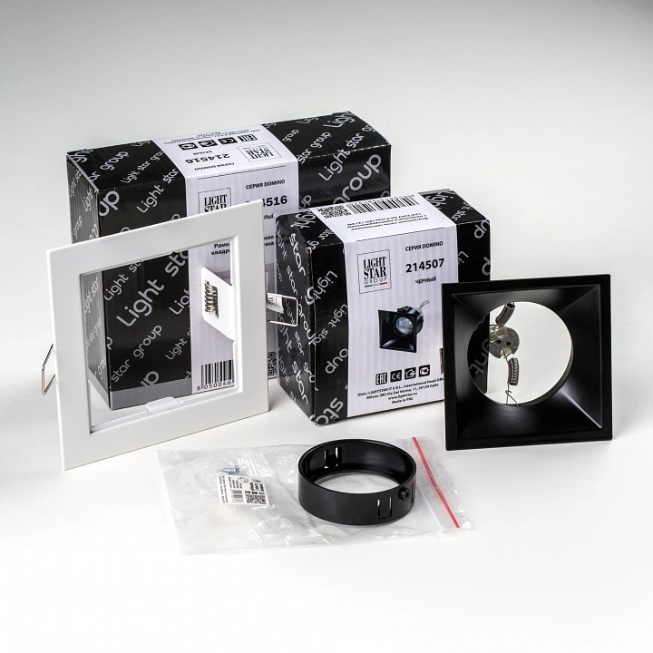 Встраиваемый светильник lightstar domino d51607bmod
