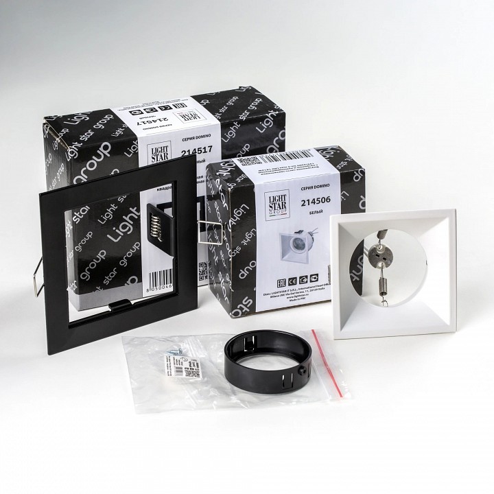 Встраиваемый светильник lightstar domino d51706bmod