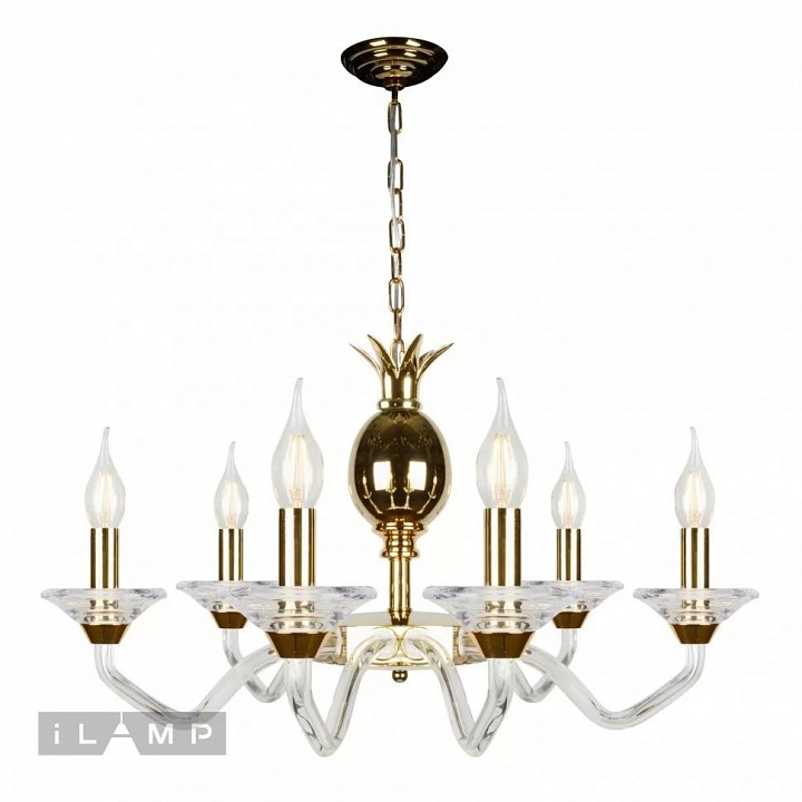 Подвесная люстра ilamp flo yt2049-8 gd+cear