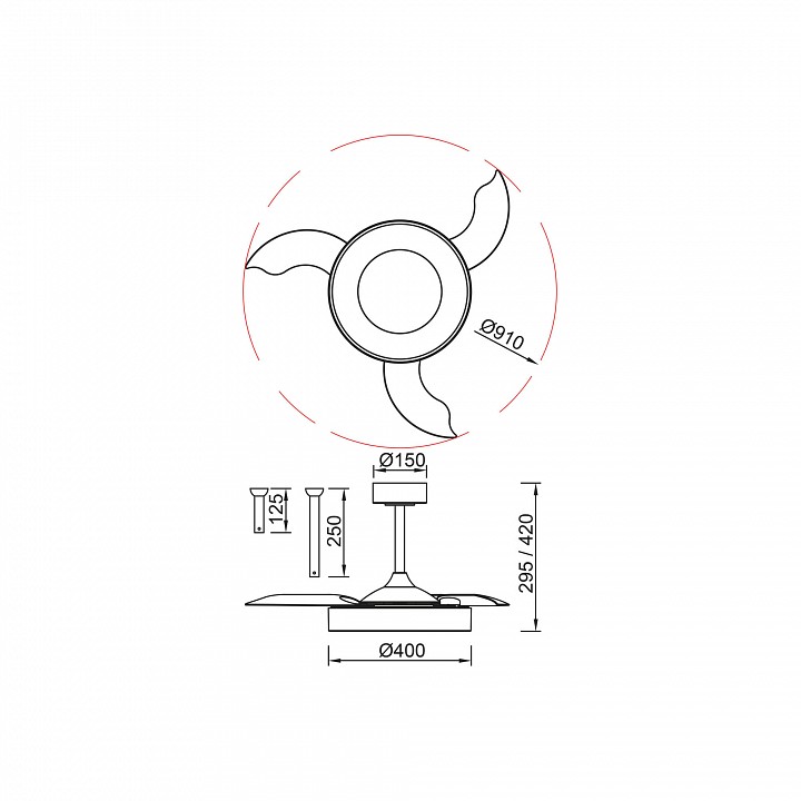 Светильник с вентилятором mantra niseko fan 9064